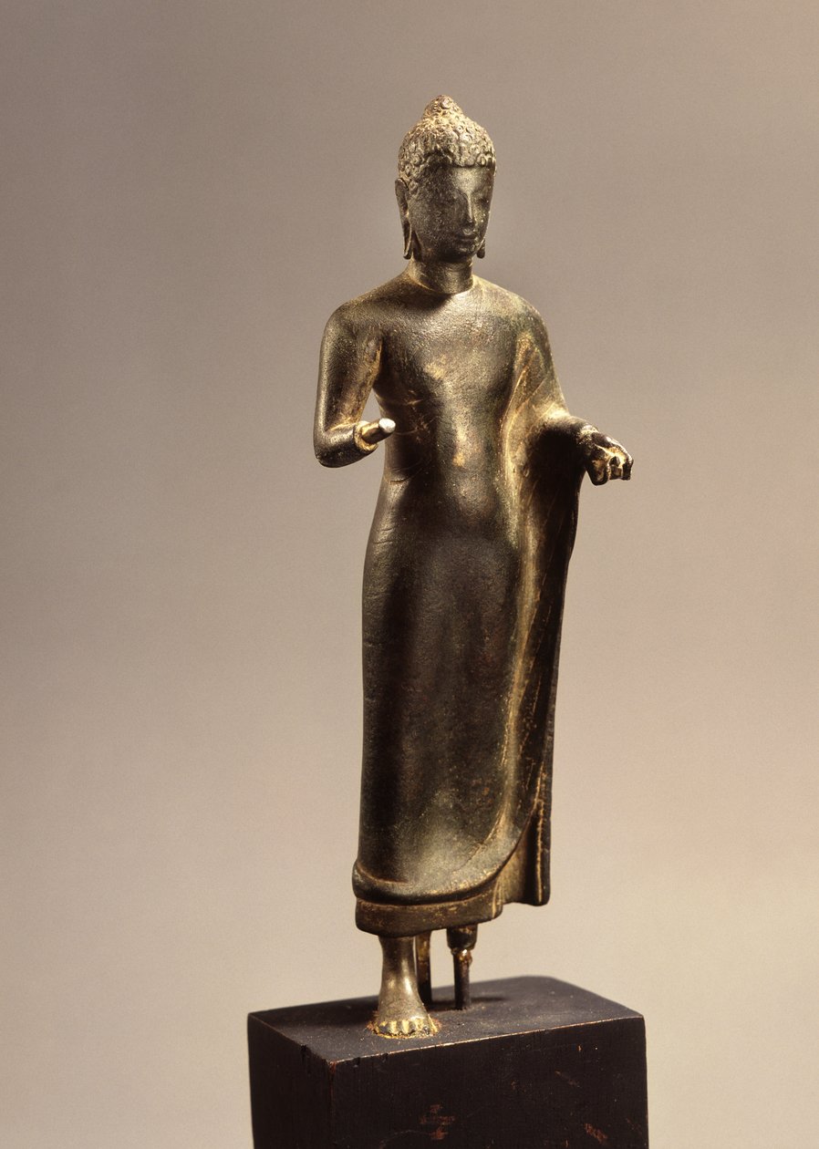 Stående Buddha, Dawaravati-perioden (bronse) av School Thai