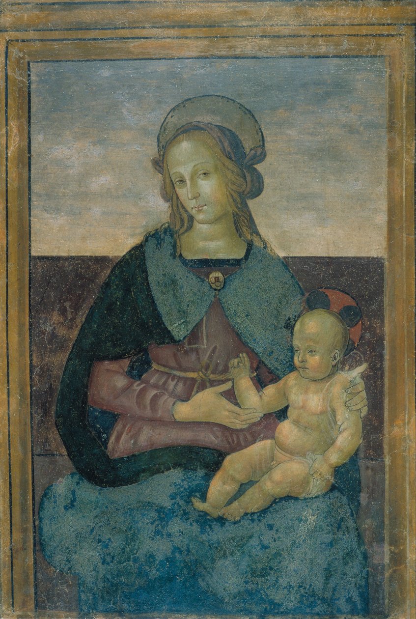 Jomfru og barn av School of Perugino