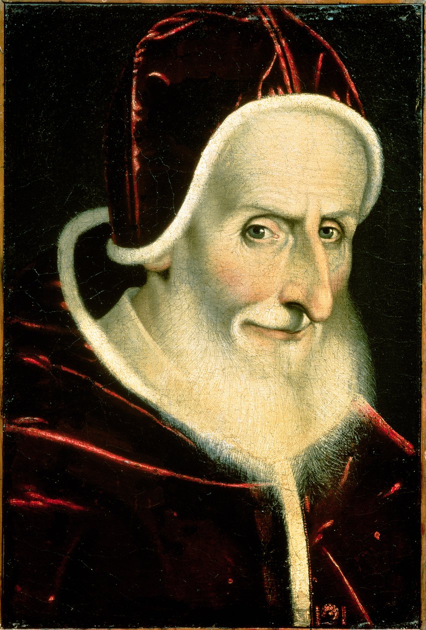 Portrett av pave Pius V (Michele Ghislieri) (1504-72) 1576-80 (panel) av Scipione Pulzone