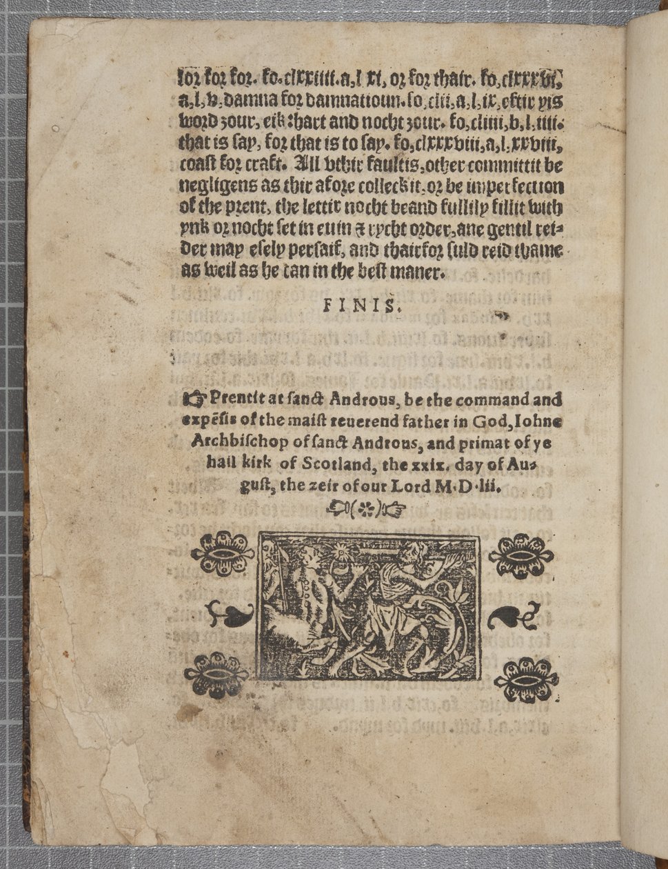 Fol 207 verso, fra The Catechisme, 1552 av Scottish School