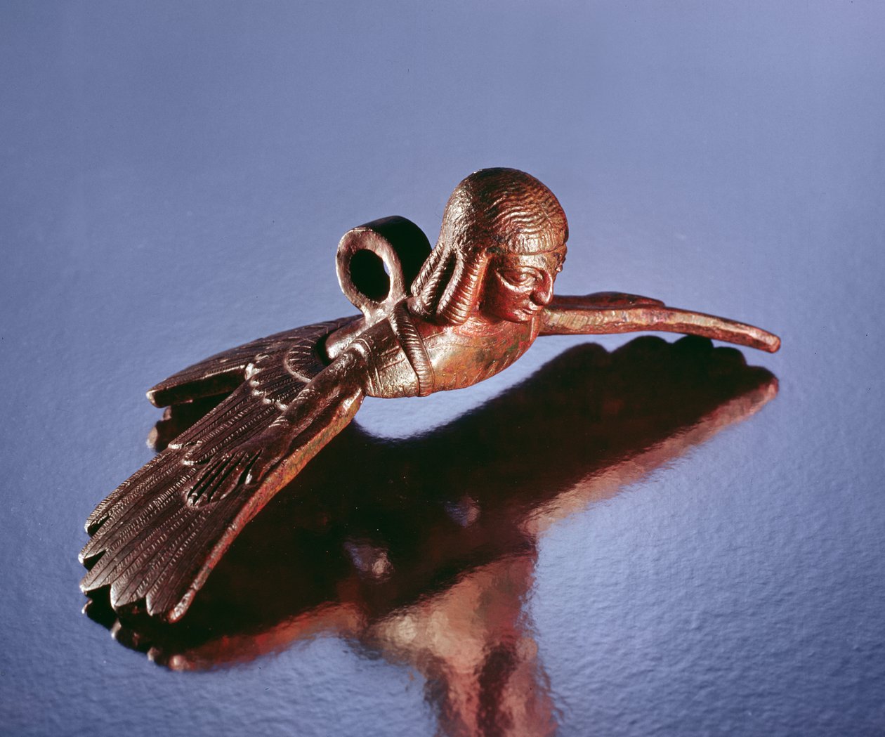 Kjelehåndtak, fugl med overkroppen til en kvinne (bronse) av Scythian
