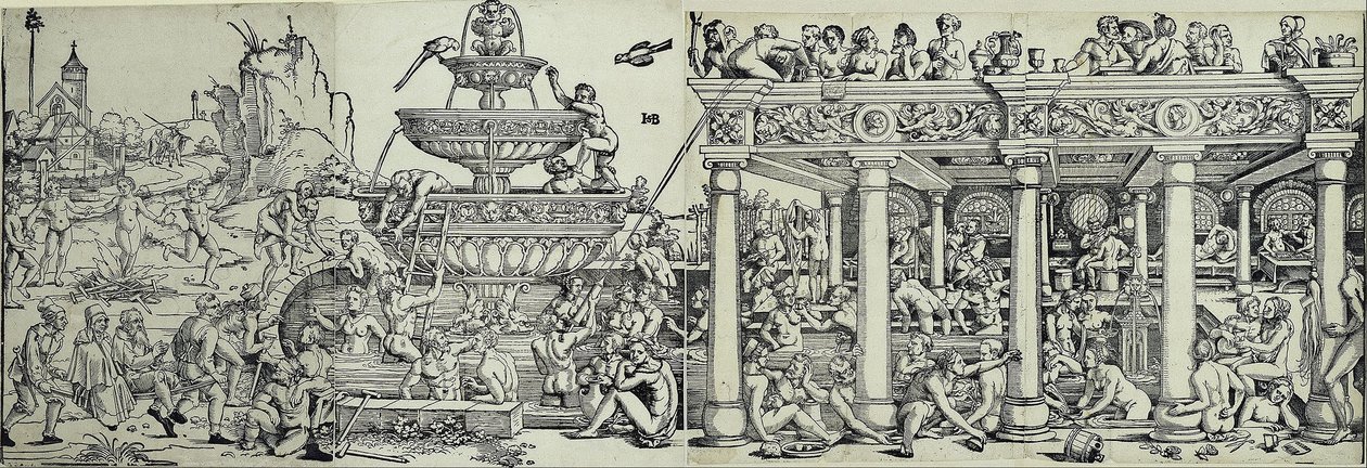 Ungdomsfontenen og badehuset av Hans Sebald Beham