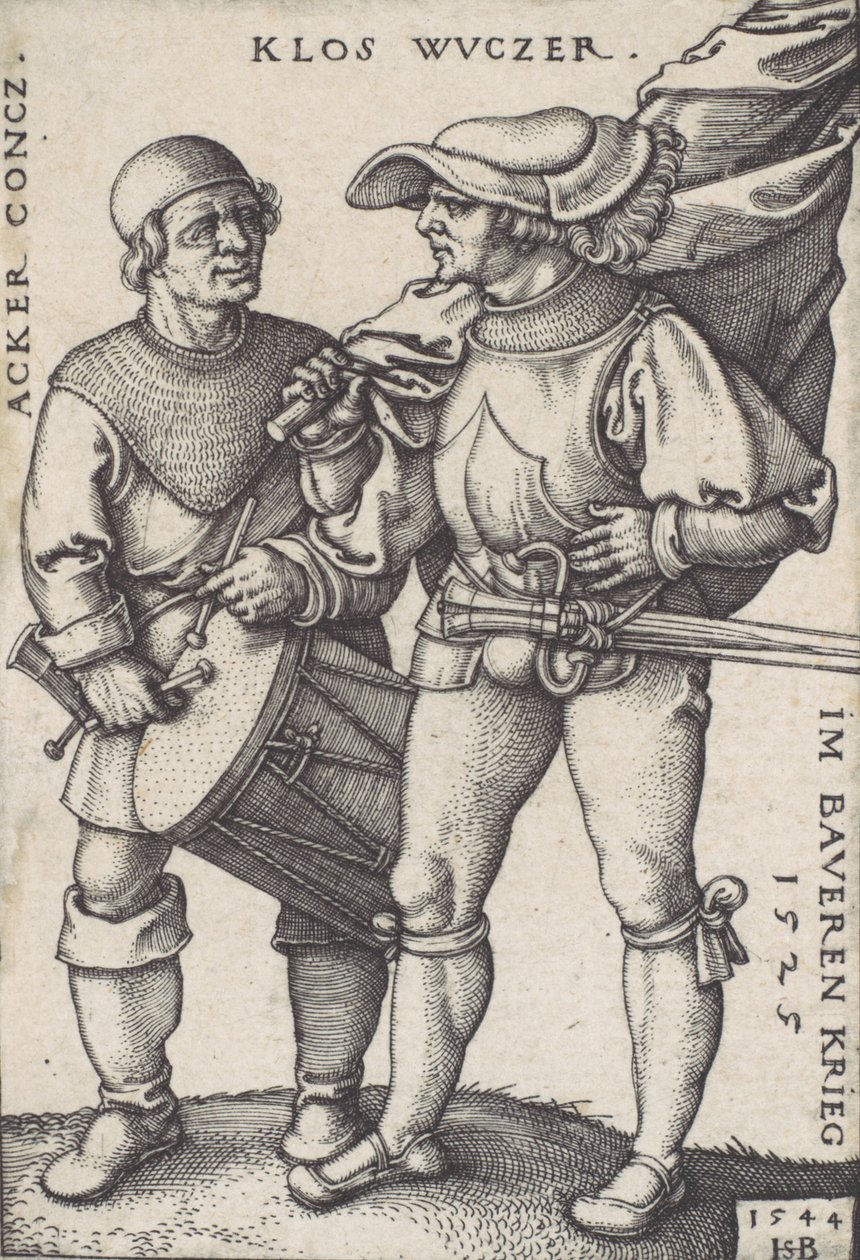 Fanebærer og trommeslager, 1544. av Sebald Beham