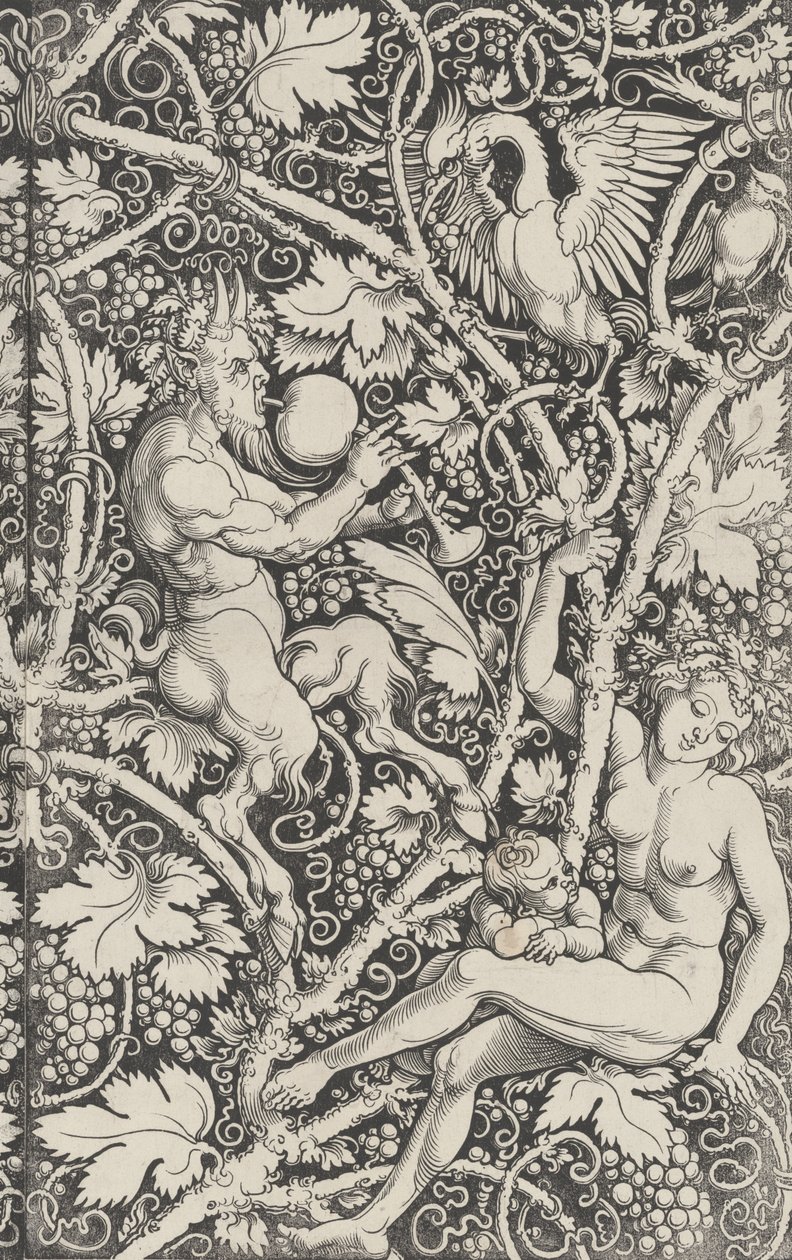 Bakgrunn med Satyr-familien, 1515. av Sebald Beham