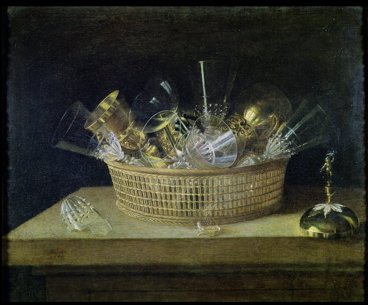 Stilleben med en glasskurv, 1644 av Sebastian Stoskopff