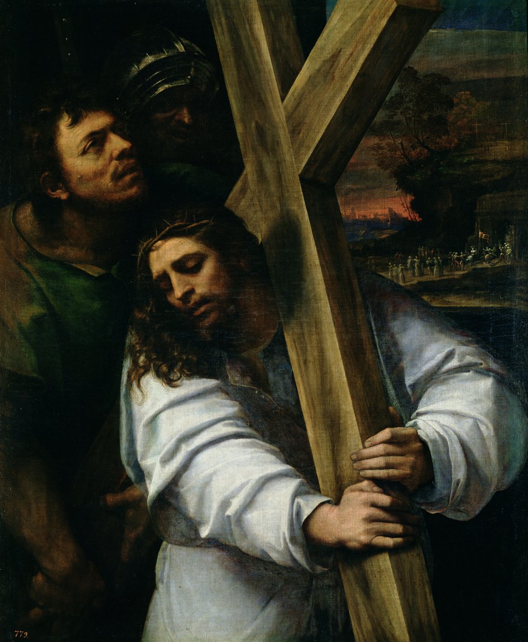 Jesus bærer korset, ca. 1535 av Sebastiano del Piombo