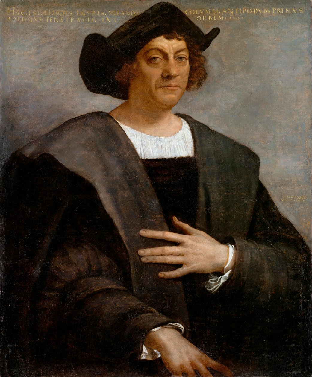 Portrett av en mann, sies å være Christopher Columbus av Sebastiano del Piombo