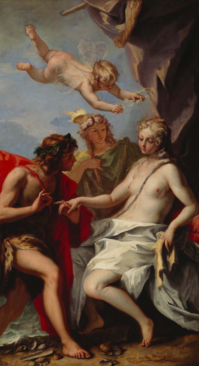 Bacchus og Ariadne (olje på lerret) av Sebastiano Ricci