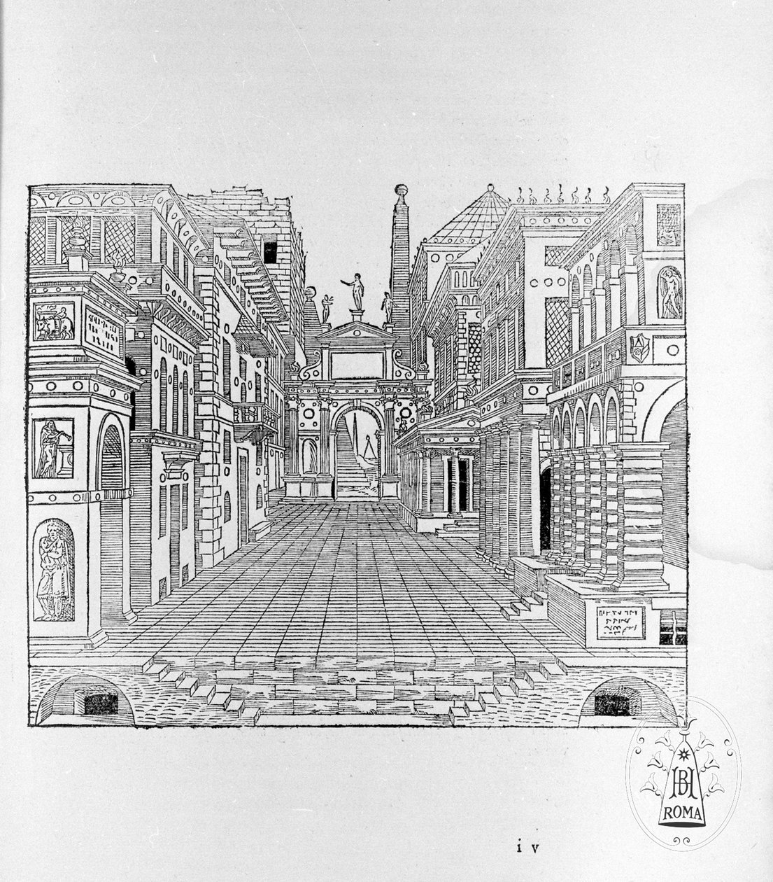 Den andre boken i Perspective Tragic Scene av Sebastiano Serlio