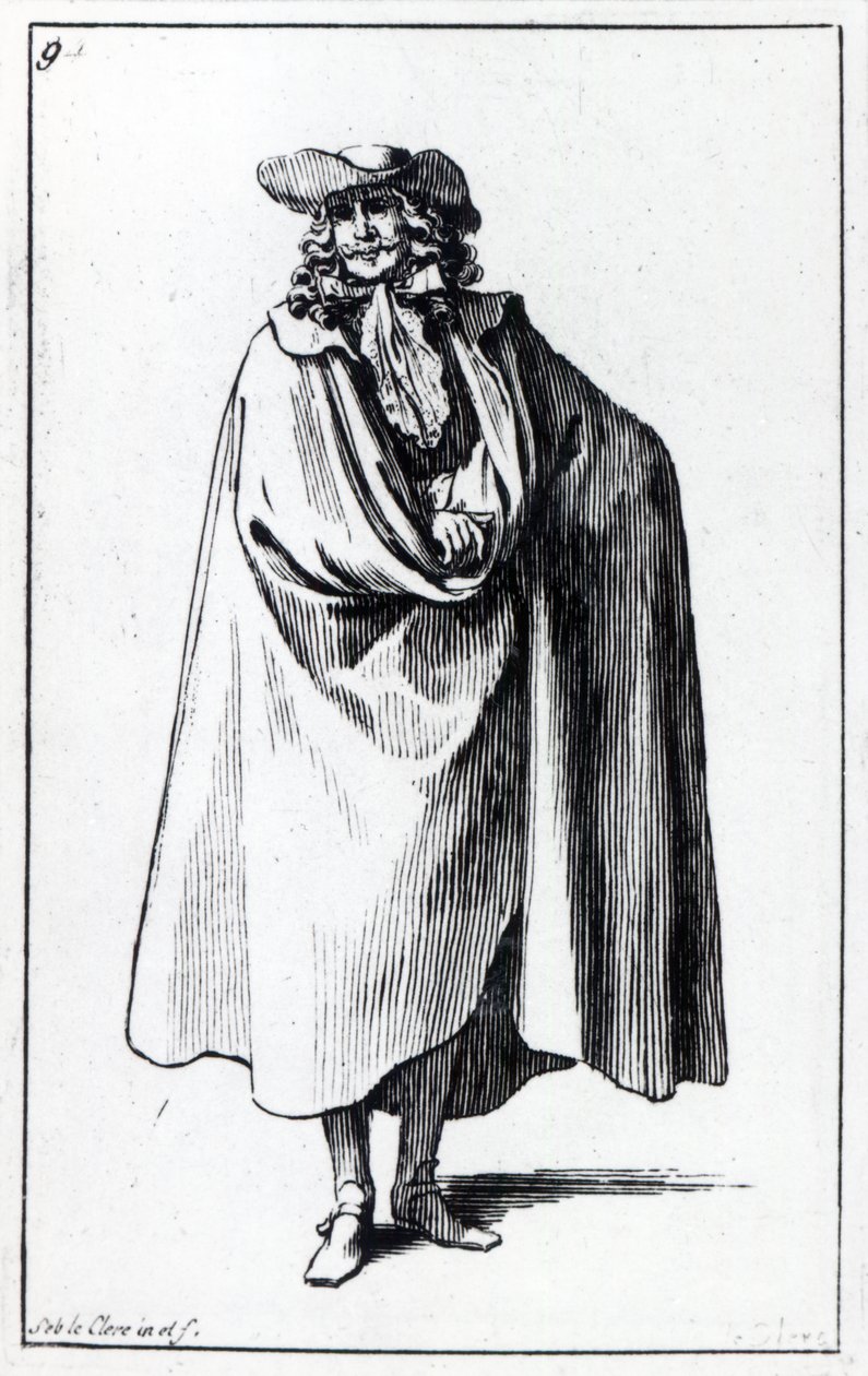 Mannlig kostyme illustrasjon av Sebastien I Le Clerc