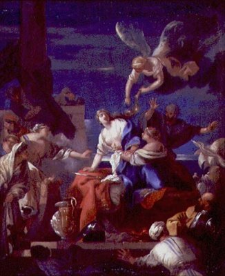 The Death of Dido (olje på lerret) av Sébastien Bourdon