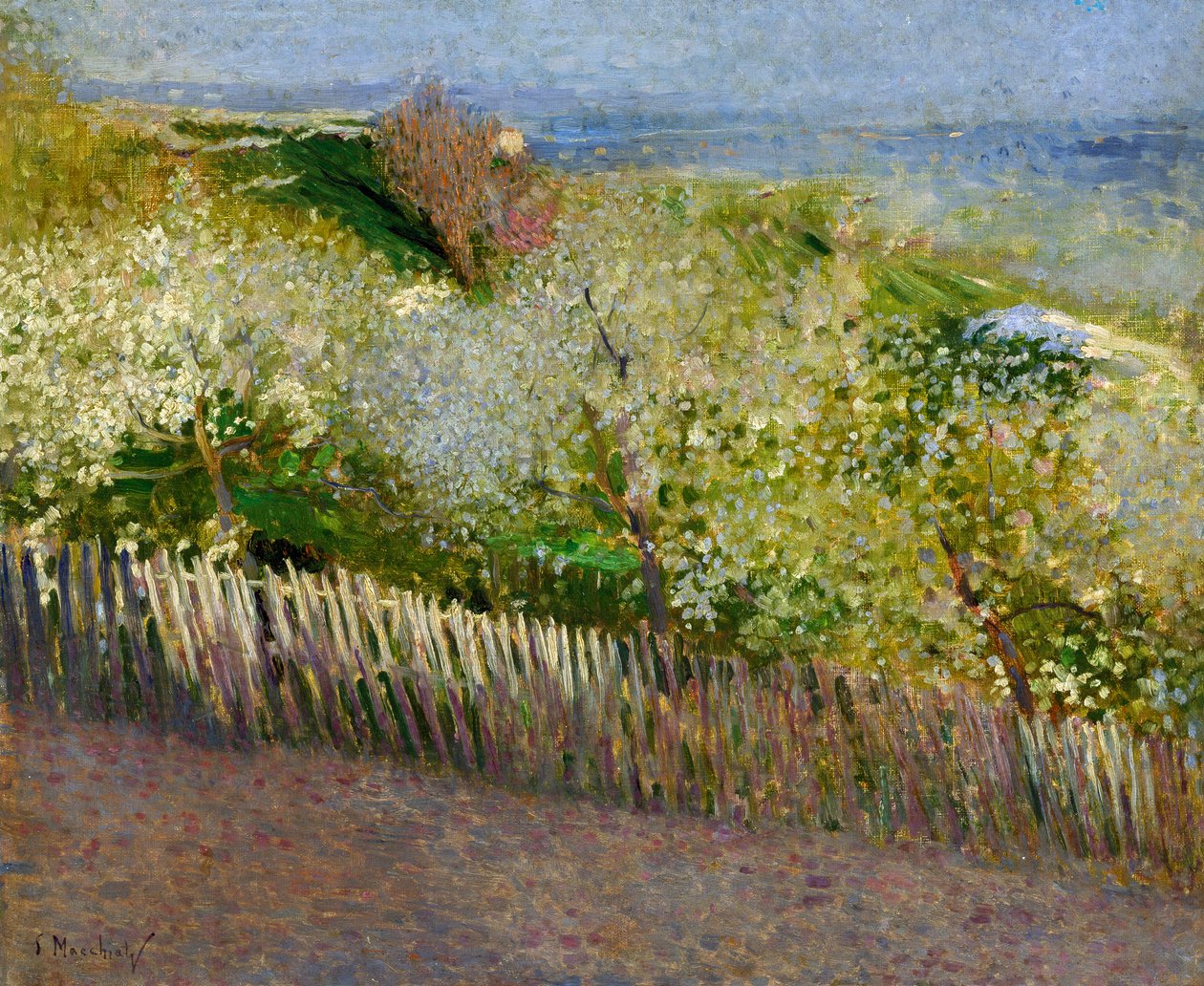 Landskap, av Serafino Macchiati (1860-1916) av Serafino Macchiati