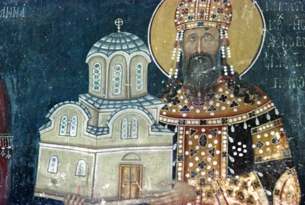Kong Stephen Uros II Milutin (r.1282-1321) av Serbian School