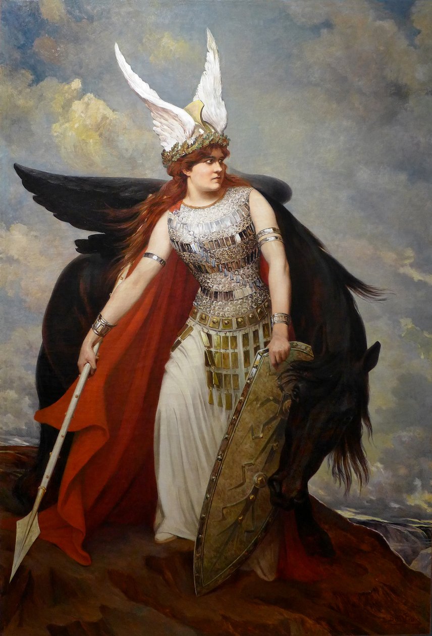 The Valkyrie, 20th Century (olje på lerret) av Servais Joseph Detilleux