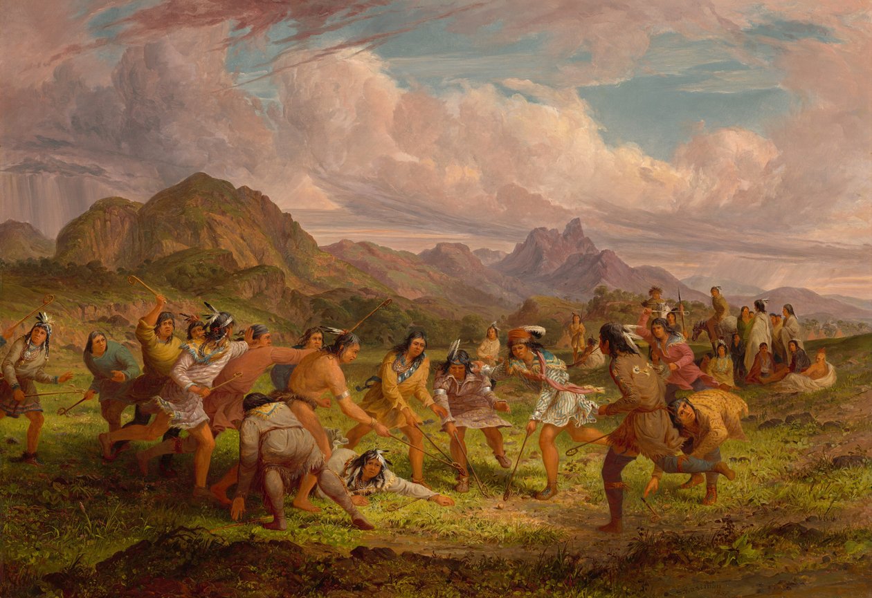 Ballspilling blant Sioux-indianerne, 1851. av Seth Eastman
