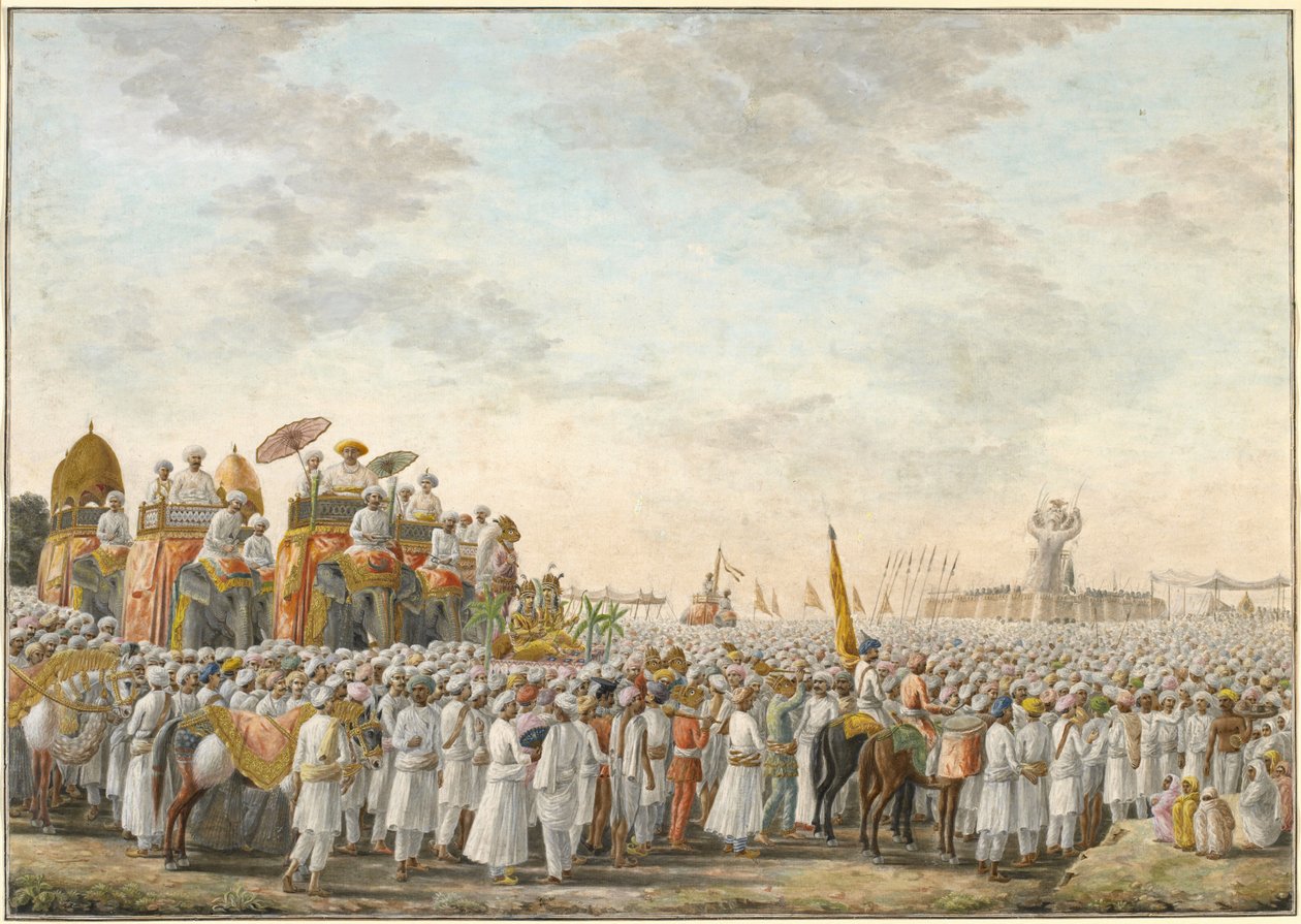 Mailah-Jahn, 1807-30 (gouache og grafitt med gull på papir) av Sewak Ram