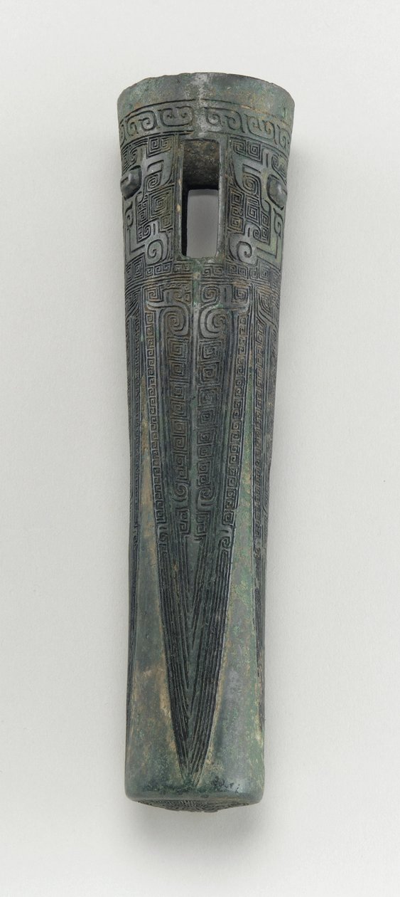 Vogntilpasning: akselkapsel (bronse) av Shang Dynasty Chinese School