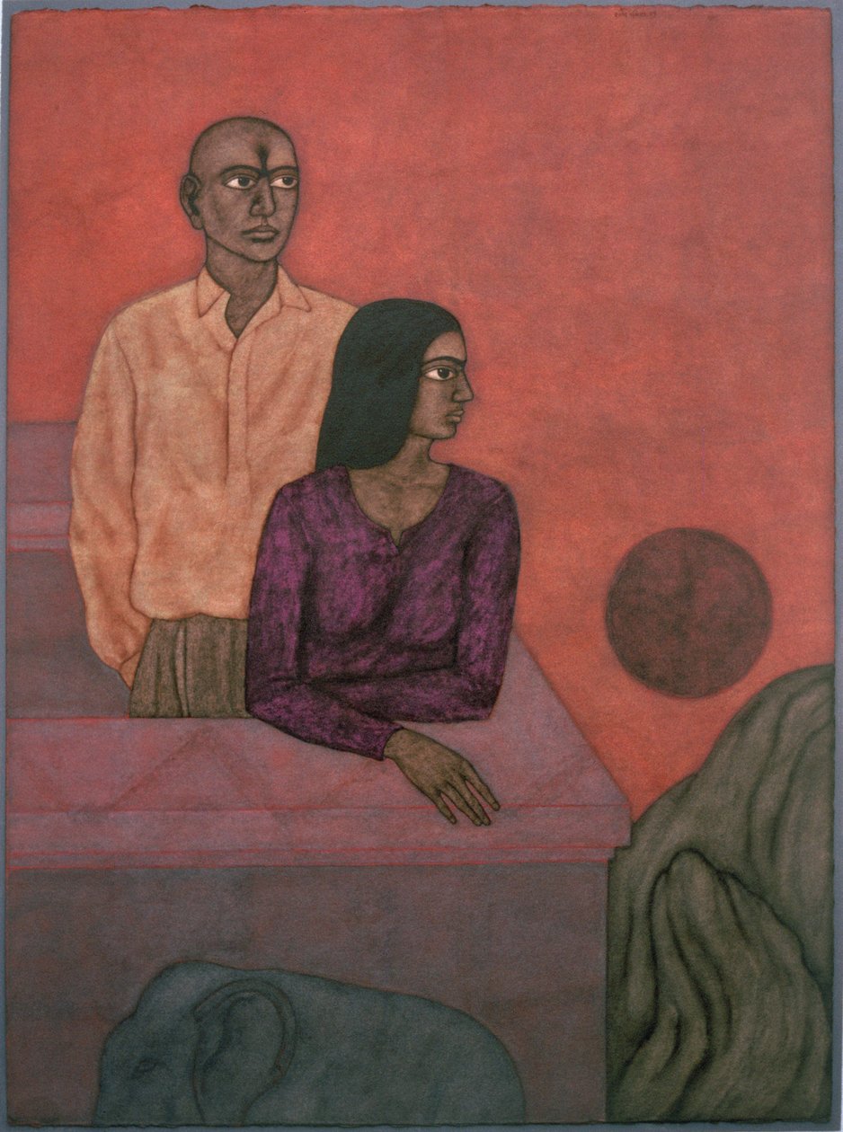 Setting Sun, 1997 (wc på papir) av Shanti Panchal