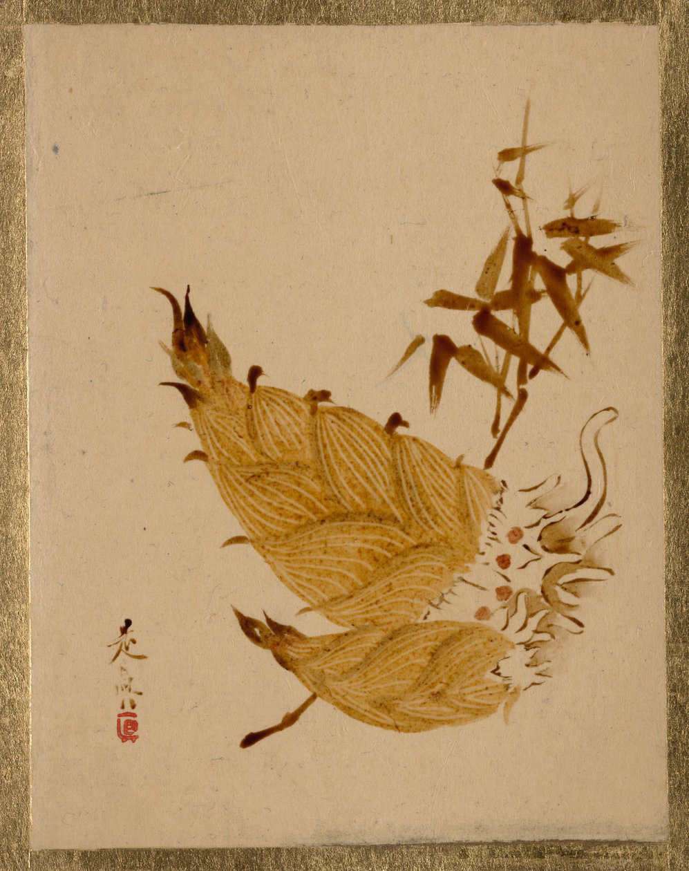 Bambusskudd, ca. 1880-tallet. av Shibata Zeshin