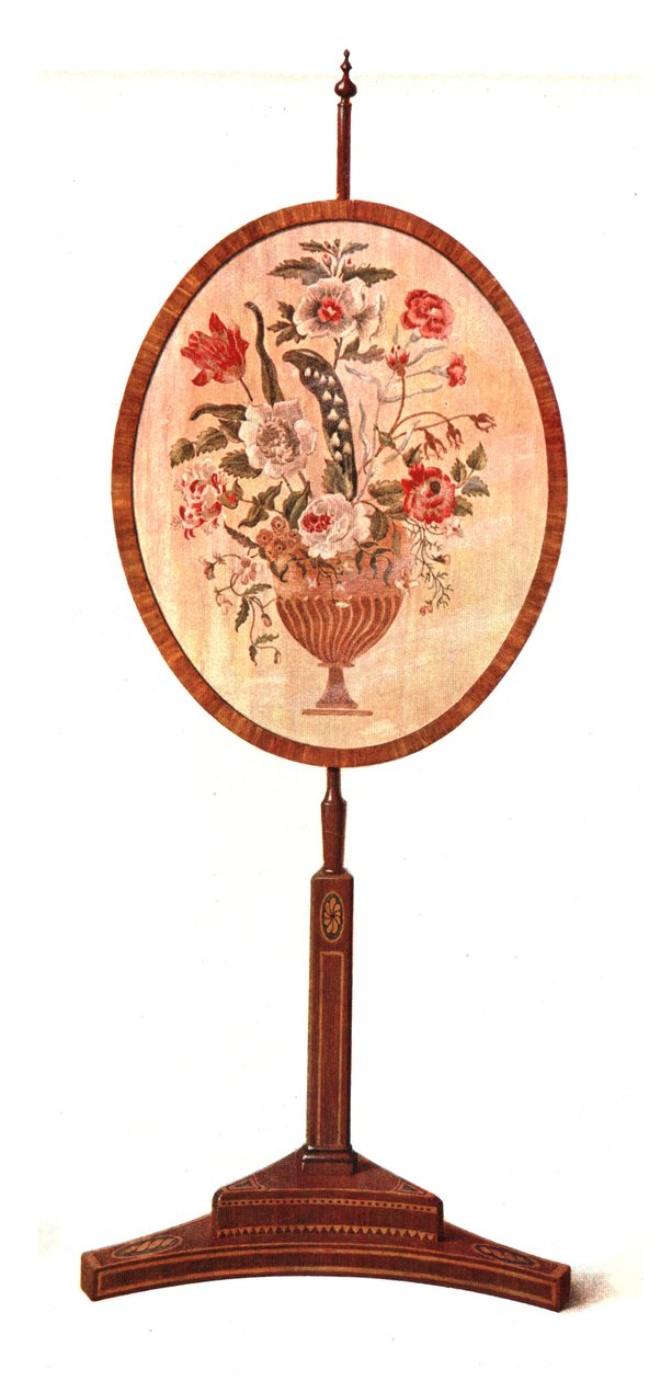Innlagt mahogni stangskjerm, 1908. av Shirley Charles Llewellyn Slocombe