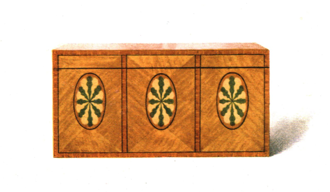 Innlagt sateng-tre Tea-Caddy, 1908. av Shirley Charles Llewellyn Slocombe