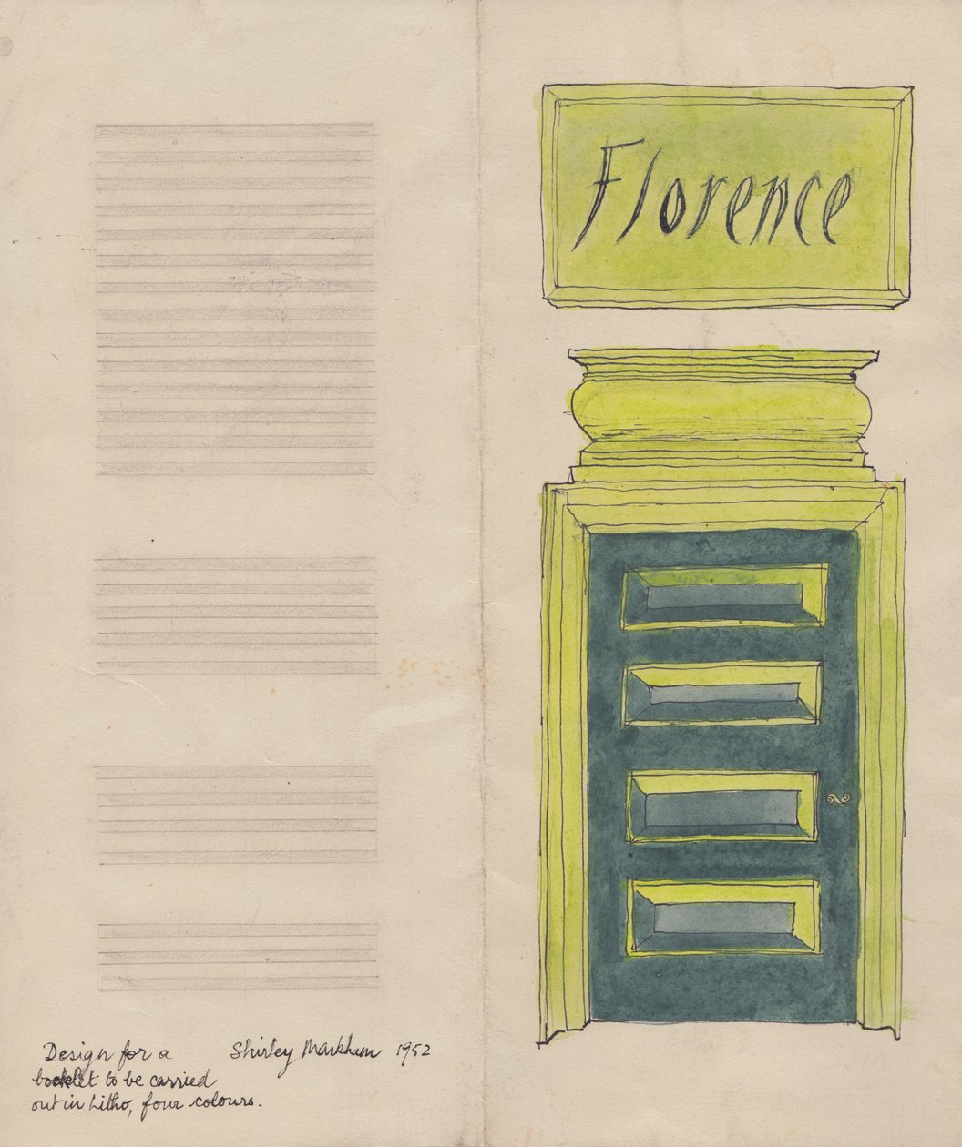 Firenze brosjyre, 1952. av Shirley Markham