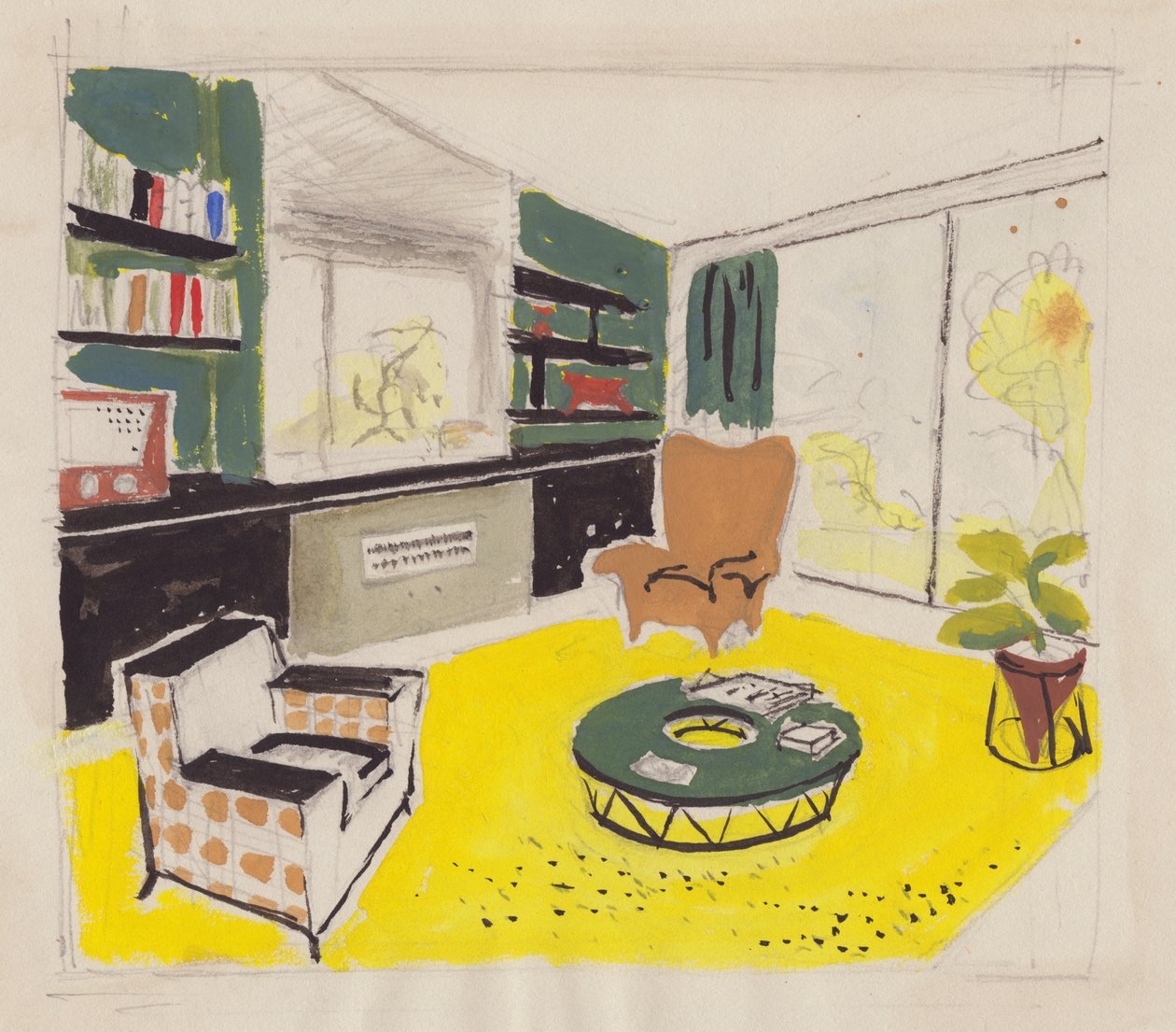 Interiørdesign, 1951. av Shirley Markham