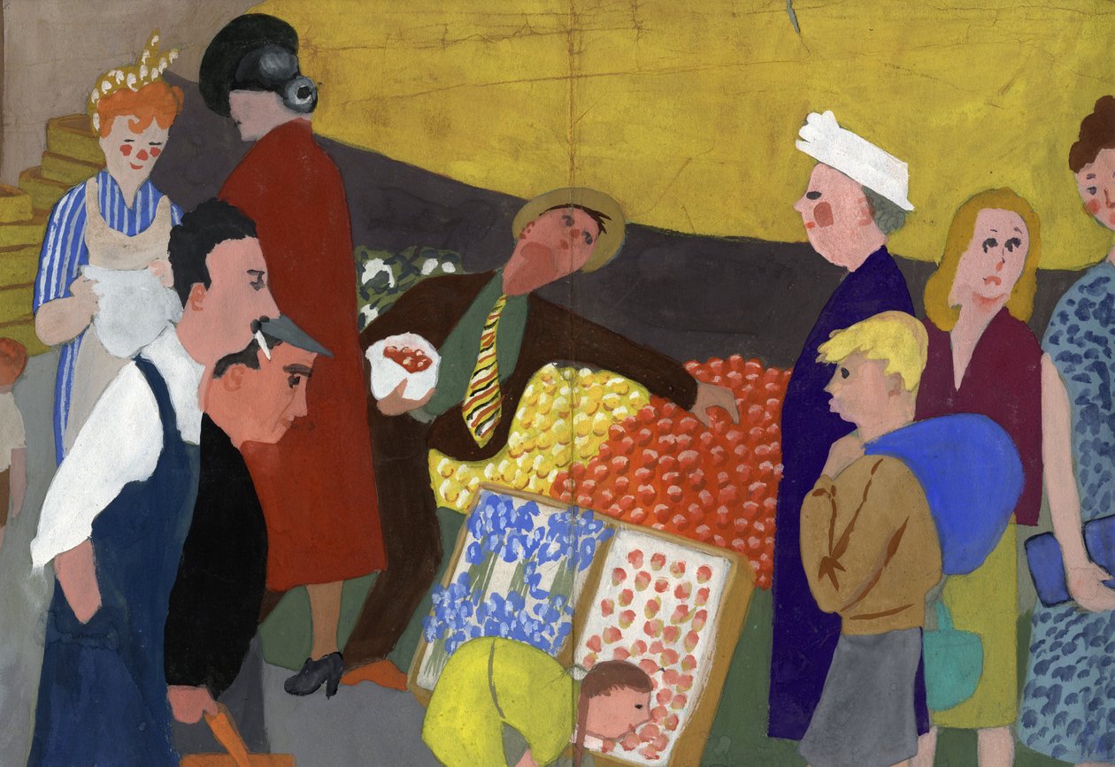 Markedsscene, c1950. av Shirley Markham