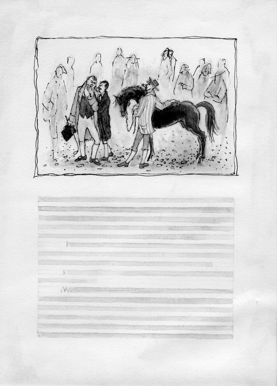 Menn med hest, 1952. av Shirley Markham