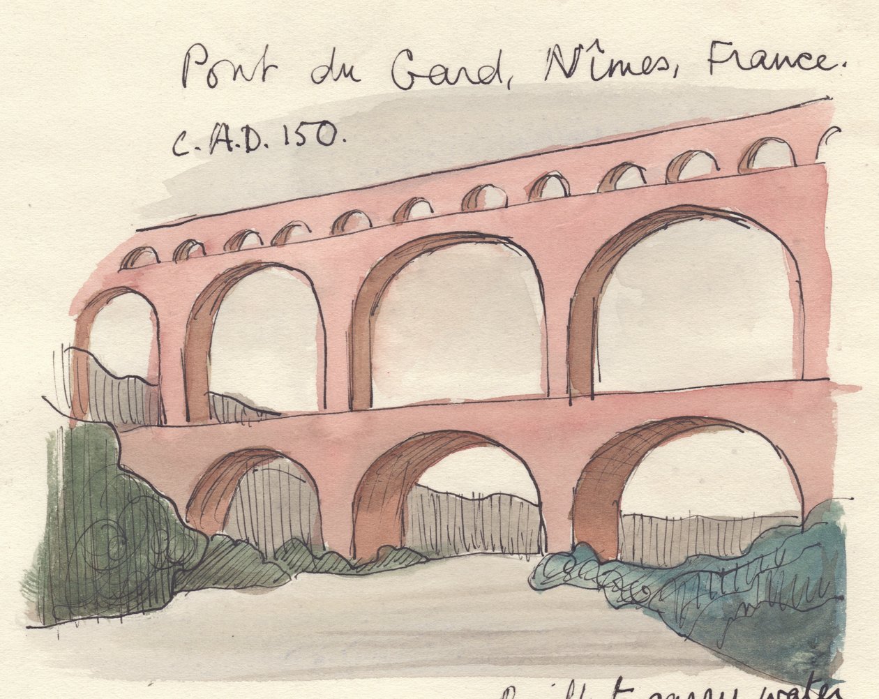 Pont du Gard, 1951. av Shirley Markham