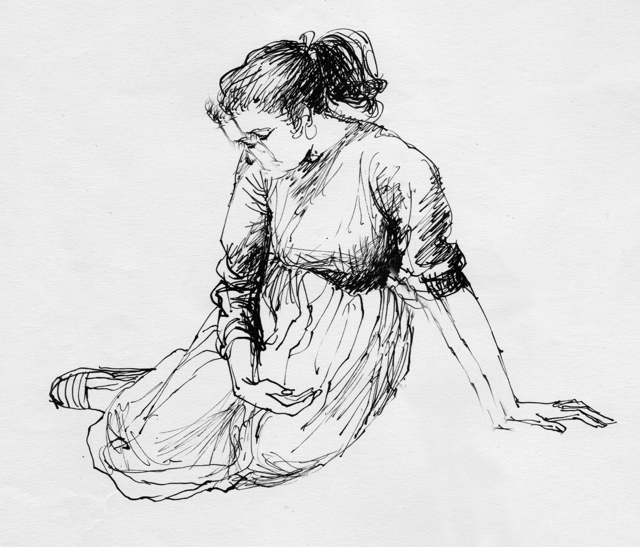 Sittende kvinne, c1950. av Shirley Markham