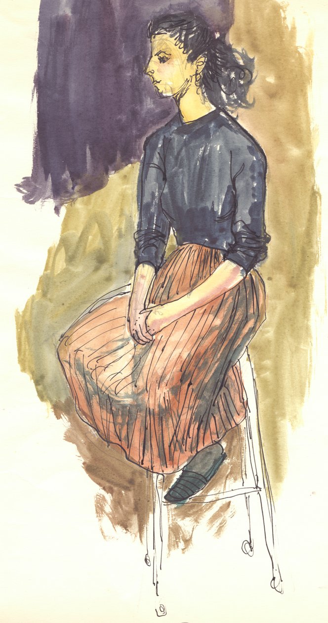 Sittende kvinne, c1950. av Shirley Markham