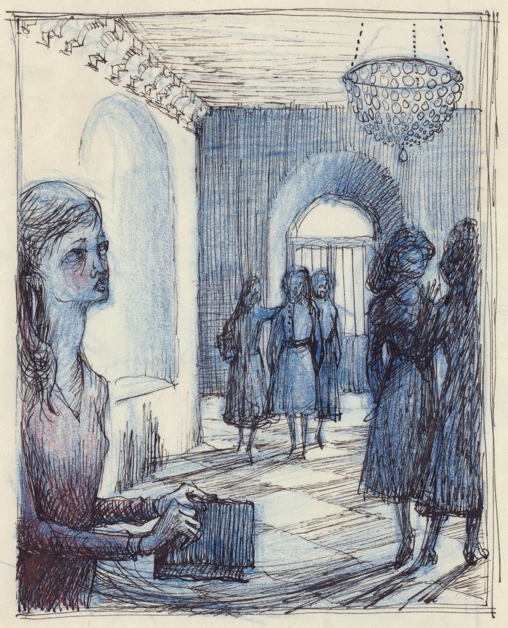 Kvinne som holder en veske, c1952. av Shirley Markham