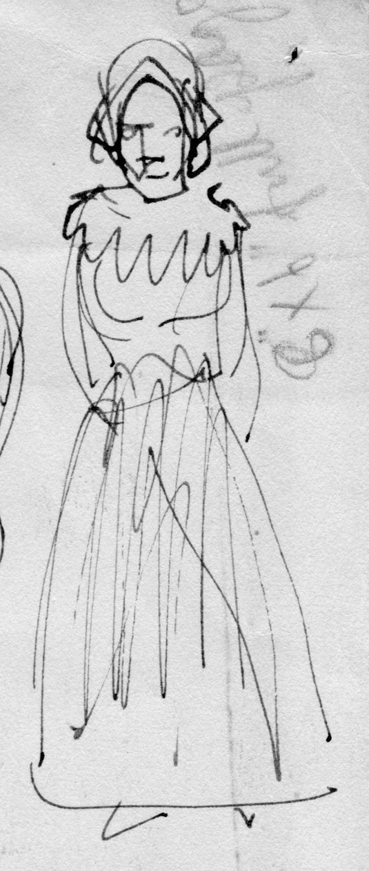 Kvinne i tidsriktig kostyme, c1950. av Shirley Markham