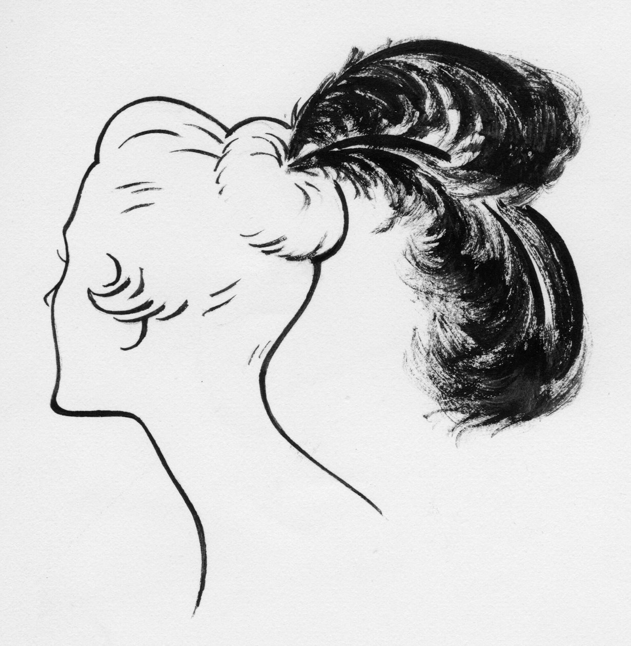 Kvinne med strutsefjær, c1950. av Shirley Markham