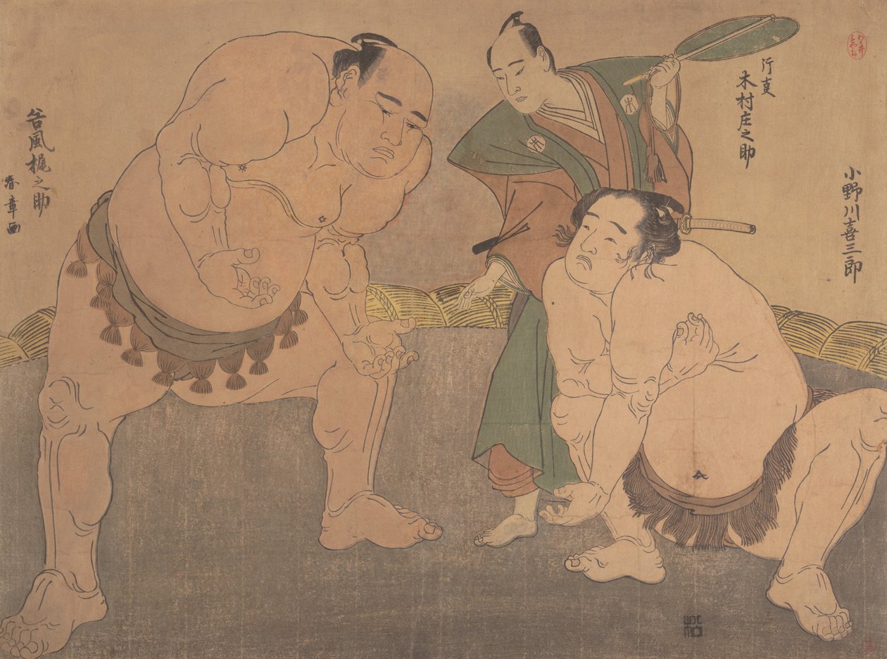 Wrestlers, ca. 1785. av Shunsho