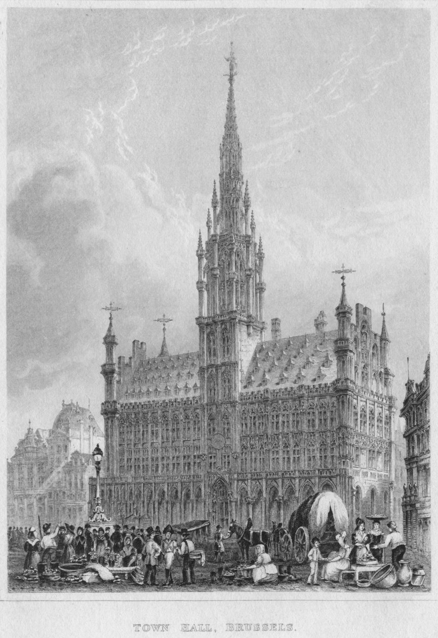 Rådhuset, Brussel, 1850 av Shury and Son