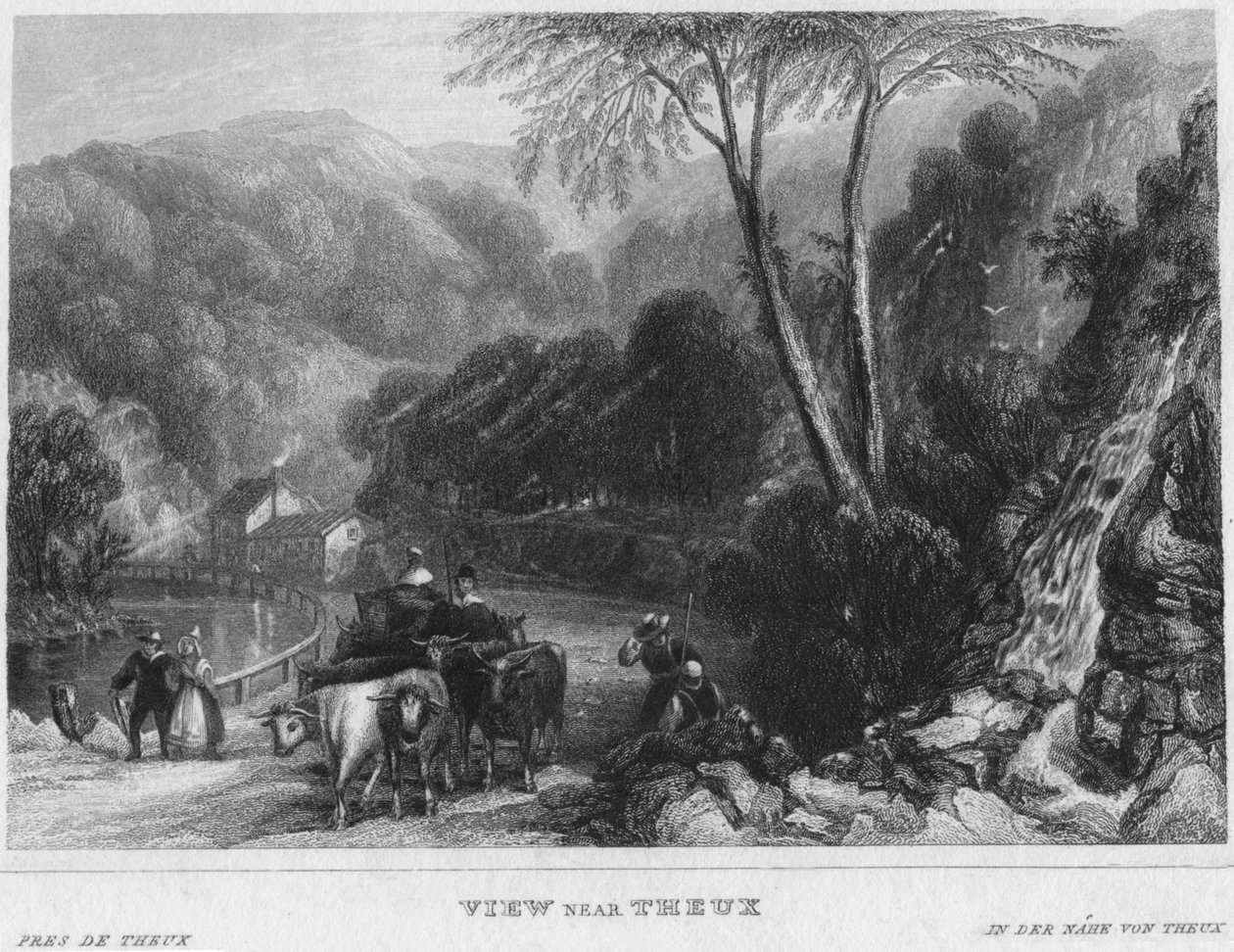 Utsikt nær Theux, 1850 av Shury and Son