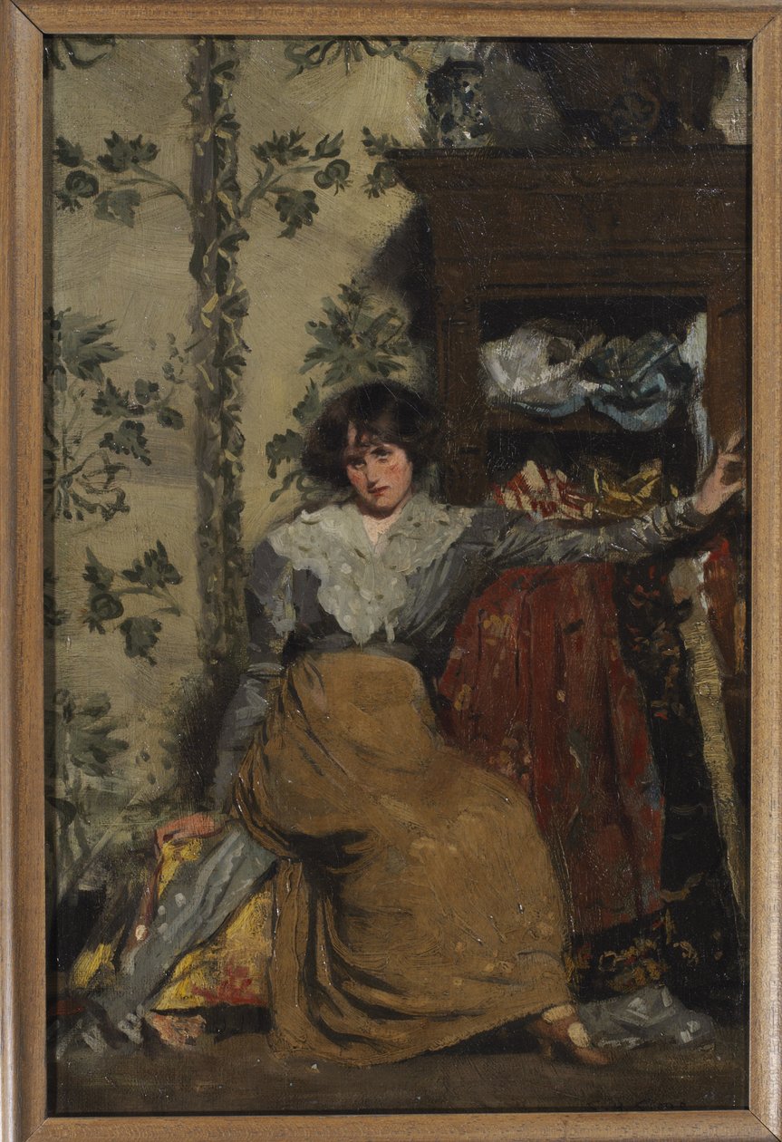 Sittende kvinne i interiøret av Sidney Herbert Sime