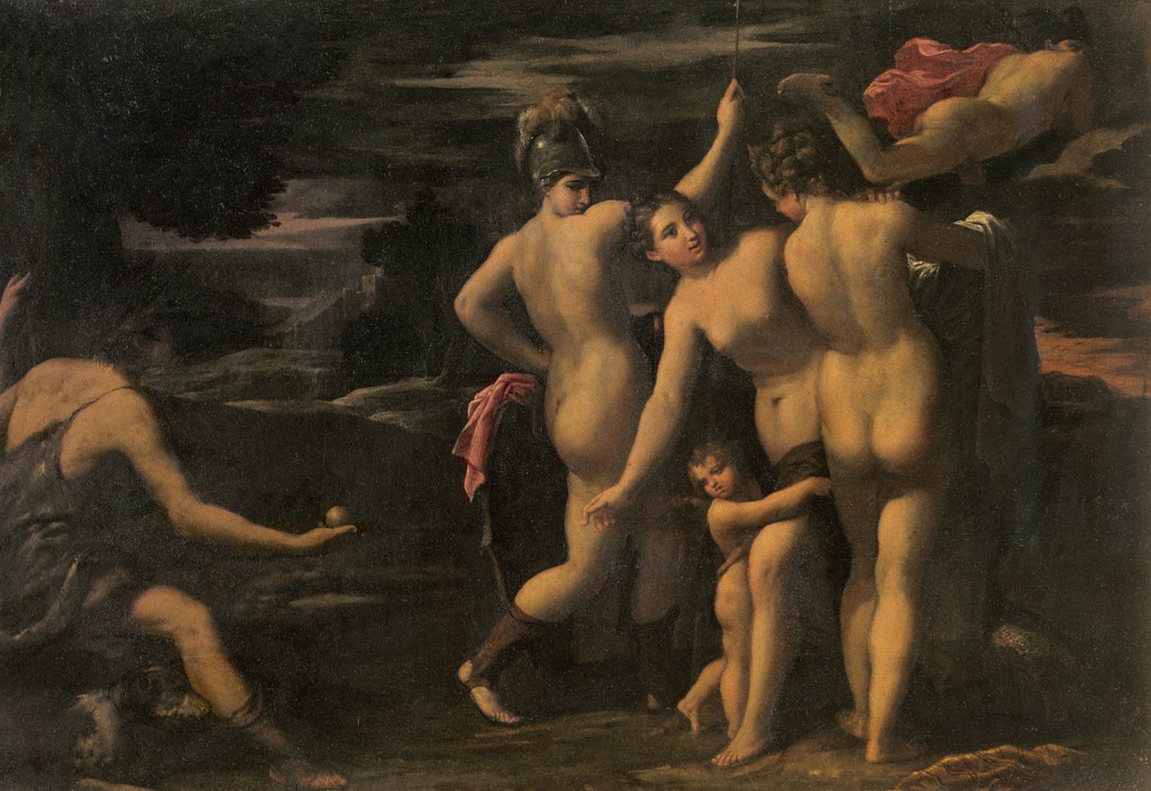 The Judgment of Paris (olje på kobber) av Sigismondo Scarsellino