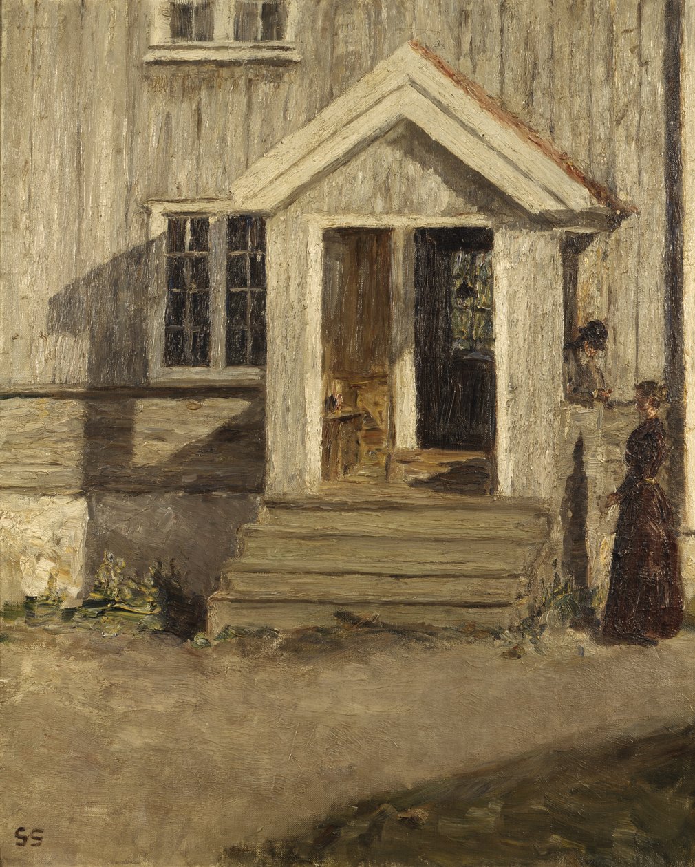 Solvegg (olje på lerret) av Signe Scheel