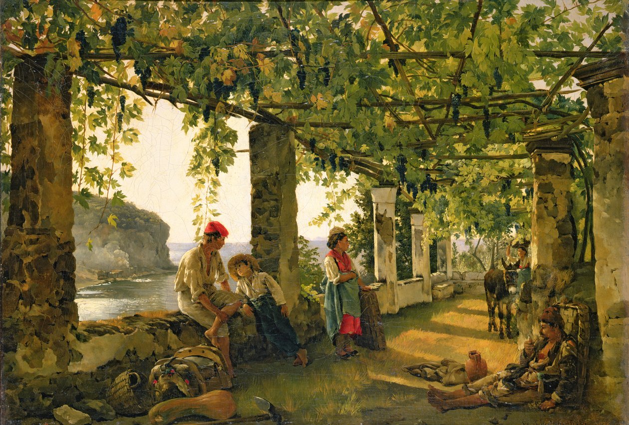 Veranda med vridde vinstokker, 1828 av Silvestr Fedosievich Shchedrin