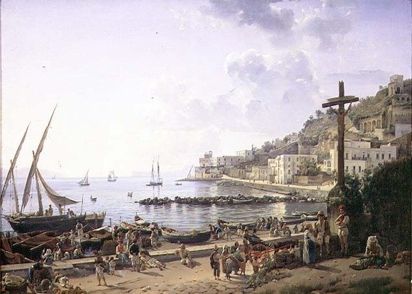 Mergellina-bukten, Napoli av Silvestr Fedosievich Shchedrin