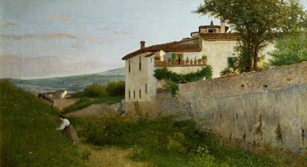 Utsikt over Piagentina av Silvestro Lega