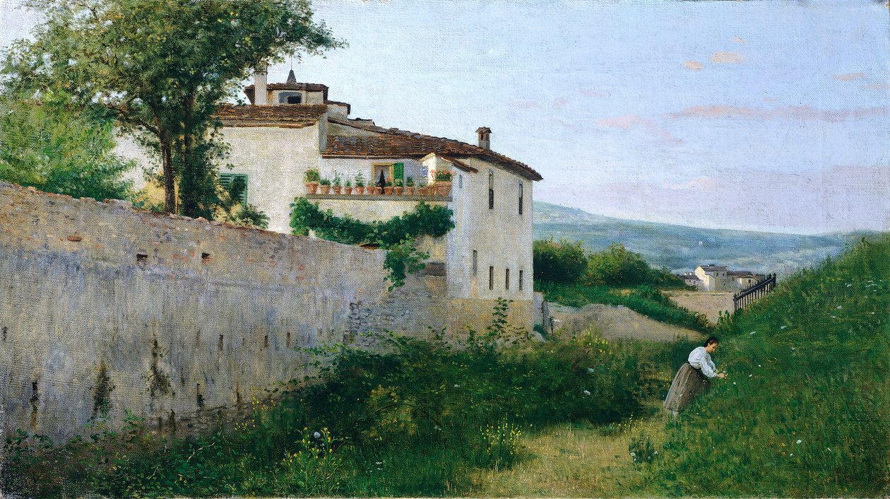 Utsikt over Piagentina av Silvestro Lega
