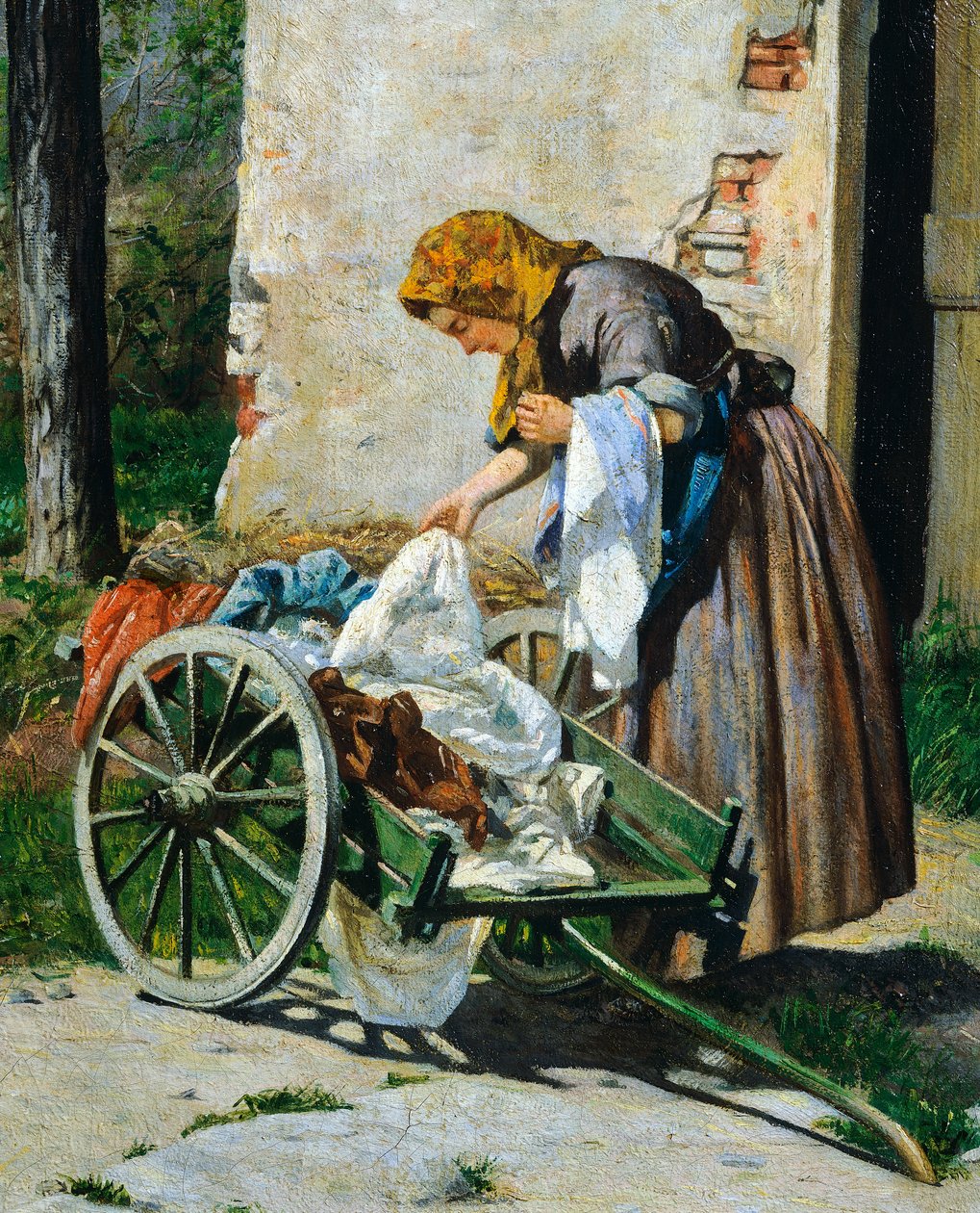 Vaskedamer nær Firenze av Silvestro Lega