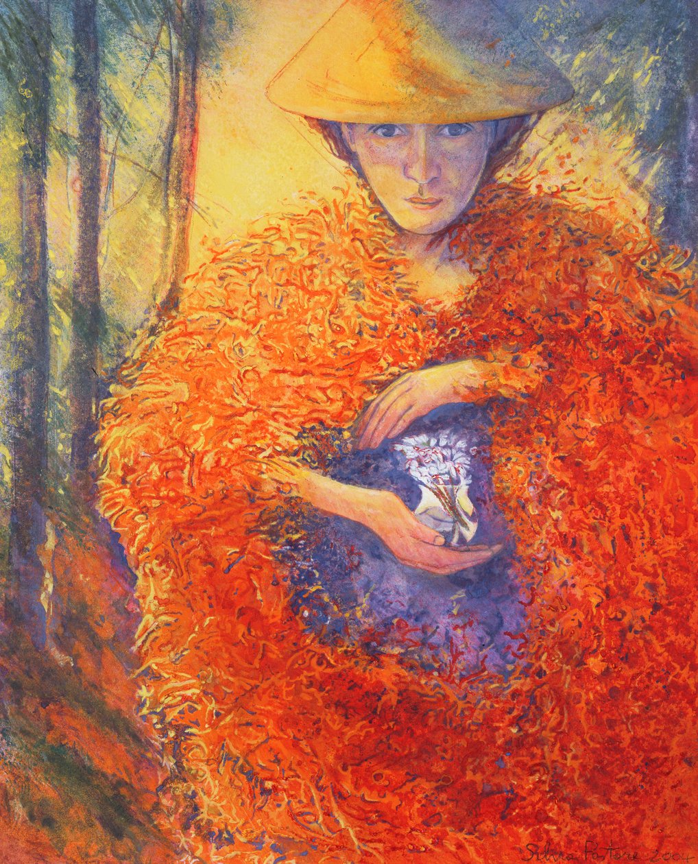 The Keeper of the Flowers, 2004 (wc på papir) av Silvia Pastore