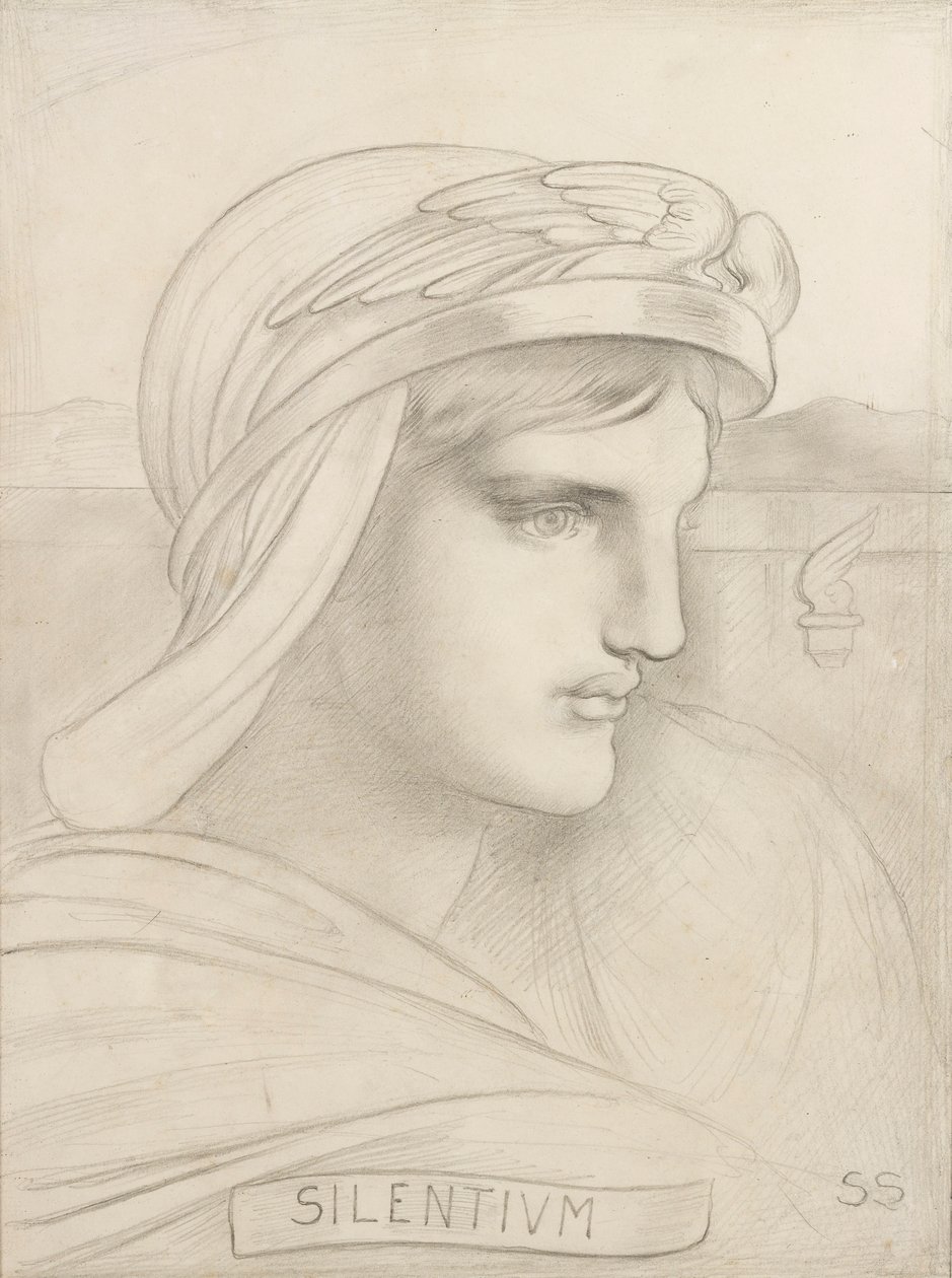 stillhet (blyant) av Simeon Solomon