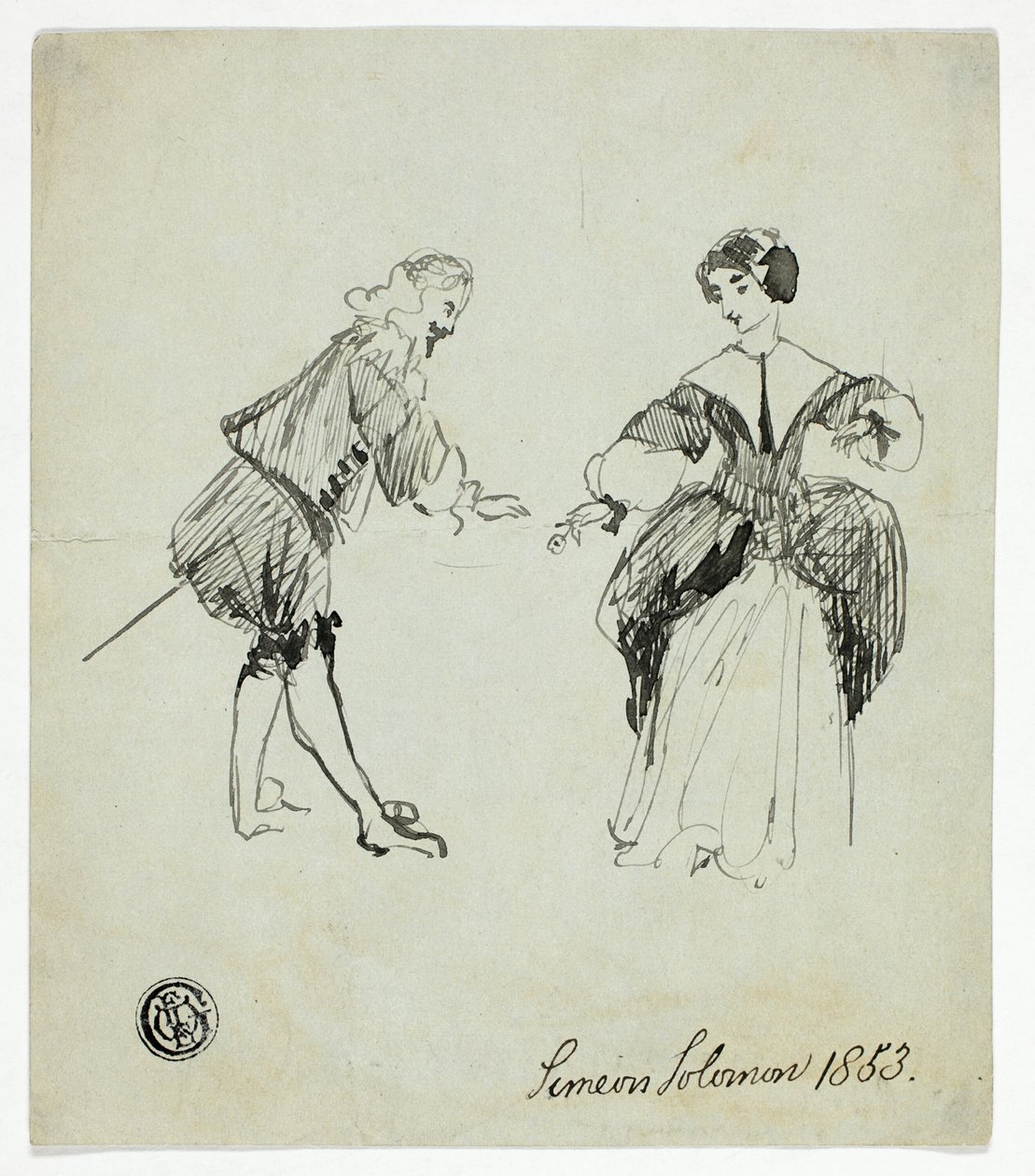Cavalier og Lady av Simeon Solomon