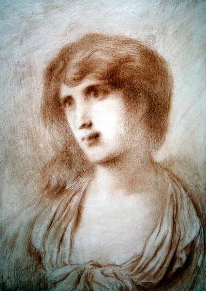 Hodet til en jente av Simeon Solomon